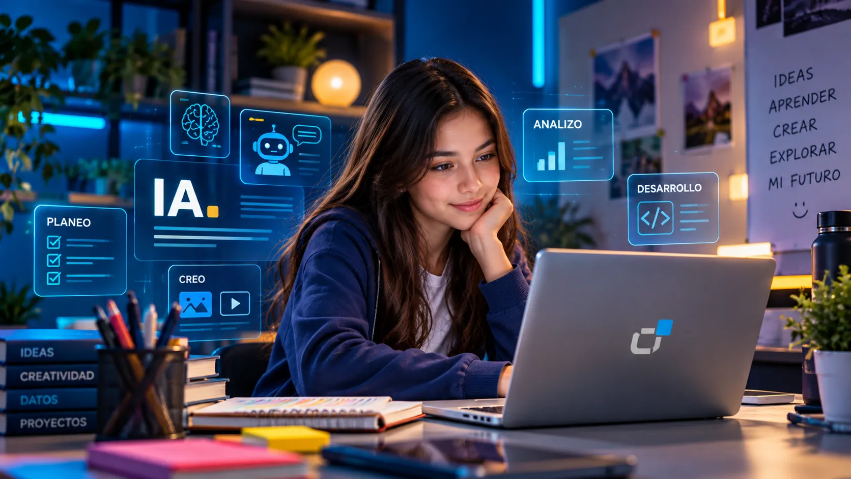Jóvenes aprendiendo y desarrollando proyectos con inteligencia artificial