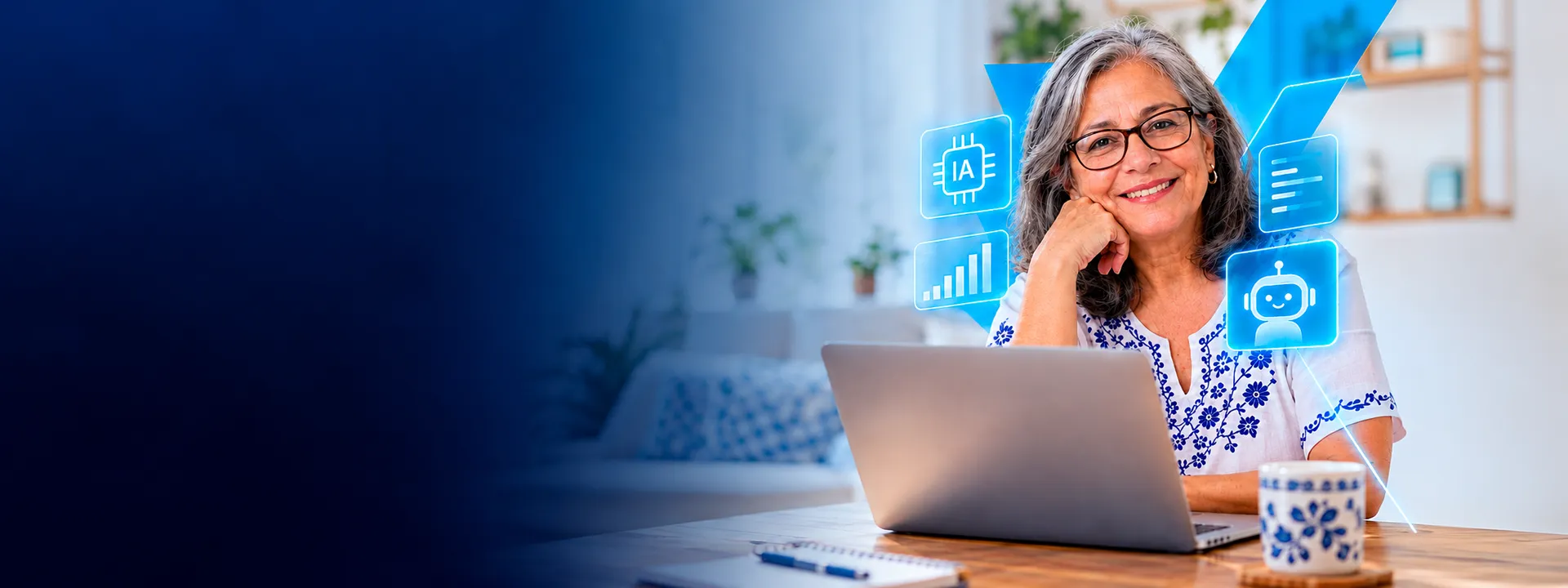 Adultos mayores aprendiendo a utilizar inteligencia artificial